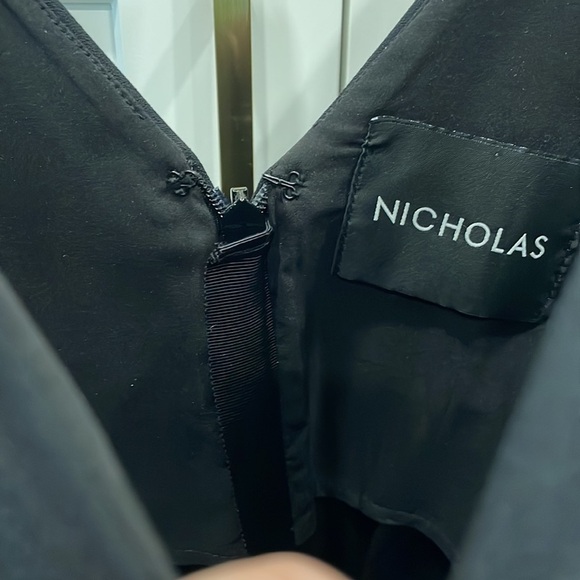 Nicholas Crepe Insert Midi Black Dress - Picture 8 of 16